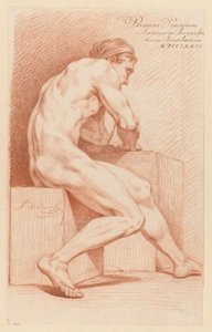 Siddende mand nøgen, set fra siden (1. præmie 1772) af Anthony Andriessen