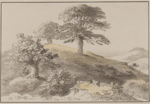 Sussex: Near St Marthas, Albury (pen, pensel, blæk & wc på papir) af Anthony Devis