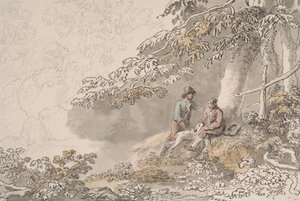 To drenge og en hund i en skov af Anthony Devis