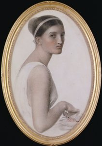 Et ideelt hoved (blyant og kridt på papir) af Anthony Frederick Augustus Sandys