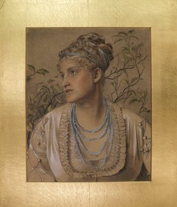 Mary Sandys (1845-1920), ca. 1871-73 (farvet kridt på buff-papir) af Anthony Frederick Augustus Sandys