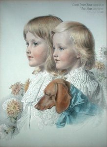 Portræt af Conrad og Violet Flower af Anthony Frederick Augustus Sandys