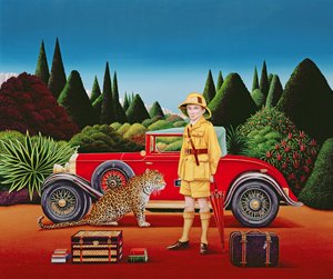 Red Rolls Royce, 1992 (akryl om bord)