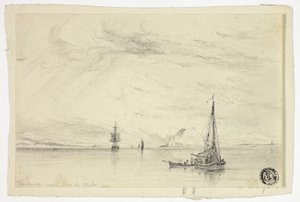 Dunbarton set fra Clyde af Anthony Vandyke Copley Fielding