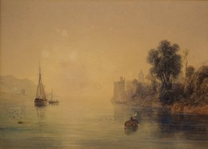 Flodscene af Anthony Vandyke Copley Fielding