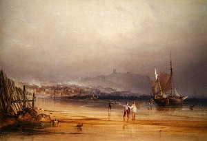 Scarborough (akvarel på papir) af Anthony Vandyke Copley Fielding