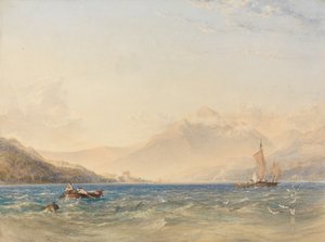 Lederen af Loch Fyne med Dindarra Slot af Anthony Vandyke Copley Fielding