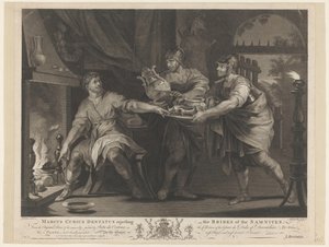 Manius Curius dentatus Weigert Geschenken Van de Samnieten Marcus Curius tandpasta afviser bestikkelserne fra Samnites (titel på objekt)