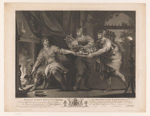 Manius Curius Dentatus afslår samniternes gaver Marcus Curius Dentatus afviser samniternes bestikkelse (titel på objekt) Malerier fra det syttende århundrede fra Devonshire-samlingen (serietitel)