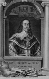 Charles I (1600-49) konge af Storbritannien og Irland fra 1625, graveret af George Vertue (1684-1756) (gravering) af Anthony van (after) Dyck