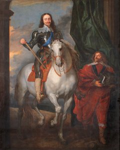 Charles I til hest med M. De St. Antoine (olie på lærred)