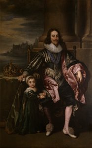 Kong Charles I og Prins Charles (olie på lærred)