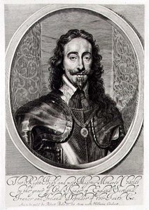 Portræt af Karl I (1600-49), graveret af William Faithorne (1616-91) 1658 (stik) af Anthony van (after) Dyck