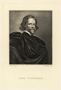 Portræt af Lucas Vorsterman den Ældre, barokgravør af Anthony van (after) Dyck