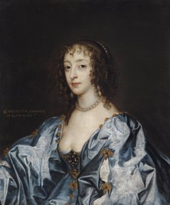 Henriette Marie de France - Portræt af Dronning Henrietta Maria af Frankrig (1609-1669) af Dyck, Sir Anthony van