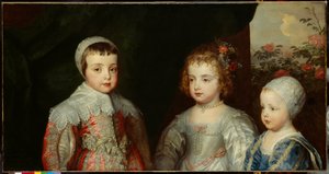 Tre ældste børn af Charles I ca. 1635 (olie på lærred)