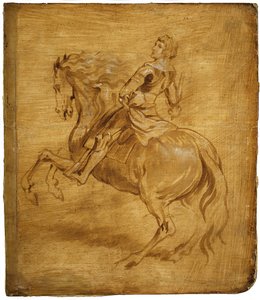 En mand, der rider på en hest, ca. 1630. af Anthony van Dyck