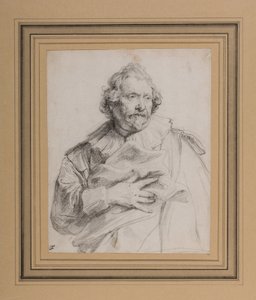 Carolus de Mallery, c.1632-35 (sort kridt på hvidbog) af Anthony van Dyck