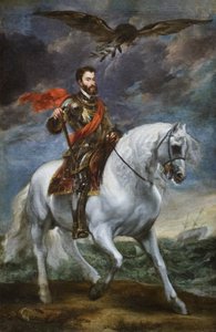 Ridesportræt af kejser Karl V, 1621-27 (olie på lærred) af Anthony van Dyck
