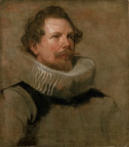 Hovedet af en skægget mand iført en Wheel Ruff, 1600-tallet af Anthony van Dyck