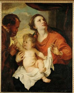 Den hellige familie (maleri på lærred) af Anthony van Dyck