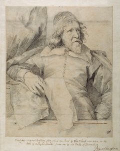 Inigo Jones (sort kridt på papir) af Anthony van Dyck