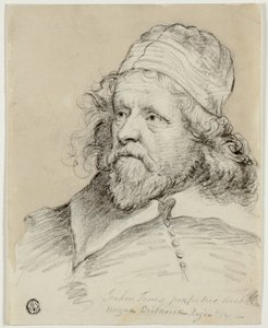 Inigo Jones (rekto); Skitse af kvindeligt hoved (verso) af Anthony van Dyck