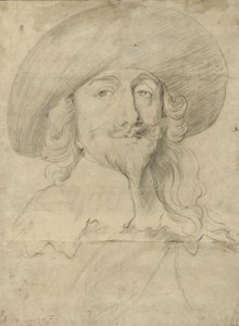 Portræt af Charles I (kridt på papir) af Anthony van Dyck