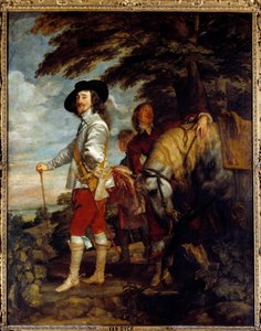 Portræt af Charles I Stuart (1600 - 1649), konge af England, på jagt. Maleri af Anton Van Dyck (1599-1641), flamsk skole af Anthony van Dyck