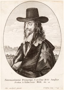 Portræt af Charles I, pub. 1649 af Anthony van Dyck
