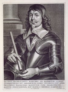 Portræt af James Hamilton (1606-49) 1. hertug af Hamilton, indgraveret af Joannes Meyssens (1612-70) af Anthony van Dyck