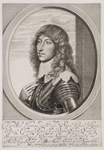 Portræt af prins Rupert (1619-82) Pfalzgrev af Rhinen og hertug af Bayern, indgraveret af William Faithorne (1616-91) af Anthony van Dyck