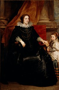 Portræt af en kvalitetsdame og hendes datter Maleri af Antoine (Antoon eller Anton) Van Dyck (1599-1641) af Anthony van Dyck