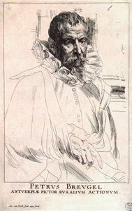 Portræt af kunstneren Pieter Bruegel den Yngre, 1564-1636, begyndelsen af det 17. århundrede af Anthony van Dyck