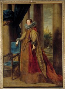 Formodet portræt af markisen Geromina Spinola Doria, af Genes. Hun bærer en jordbærkrave. Maleri af Anton (Antoon eller Anthony) van Dyck (1599-1641) 1600-tallet søn. 2,39x1,7 m - Formodet portræt af Marchesa Geromina Spinola Doria fra Genova af Anthony van Dyck