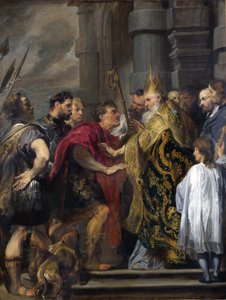 Saint Ambrose spærrer Theodosius fra Milanos domkirke af Anthony van Dyck