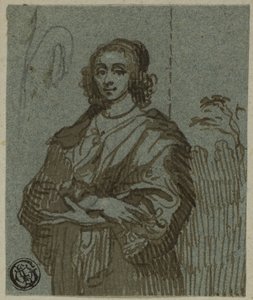 Kvinde trekvartlængde med krydsede arme af Anthony van Dyck