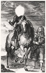 Hovedløst rytterportræt oprindeligt af Ludvig af Frankrig, indgraveret af Pierre Lombard (1612-80) (Se 105377-8)