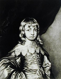 Portræt af George, hertug af Buckingham (1592-1628) indgraveret af Robert Dunkarton (1744-c.1817) fra Illustrious Characters in British History (mezzotint)