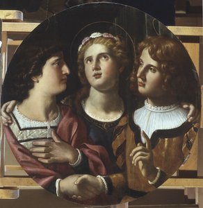 St. Cecilia mellem St. Tiburtius og Valerianus af Antiveduto Gramatica