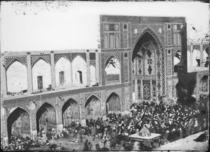 Sipahsalar-moskeen, bygget 1866, ca. 1880–1930 af Antoin Sevruguin