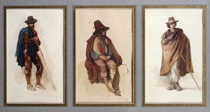 Tre typer af Ciociari-hyrder af Antoine Auguste Ernest Herbert or Hebert