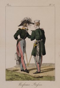 Russiske uniformer (håndfarvet gravering) af Antoine Charles Horace Vernet