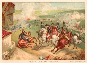 Slaget ved Valmy, Frankrig, 1792 (chromolitho) af Antoine Charles Horace Vernet