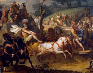 Begravelsesleg til ære for Patrocles, detalje af Achilleus på hans vogn, c.1790 olie på lærred se også 346199