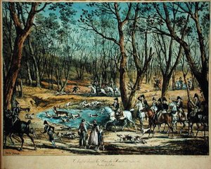 Jagt i skoven ved Meudon, 29. marts 1819 af Antoine Charles Horace Vernet