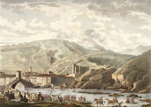 Slaget ved Millesimo, 25 Germinal, år 4 (april 1796) indgraveret af Jean Duplessi-Bertaux (1747-1819) (akvatint) af Antoine Charles Horace Vernet