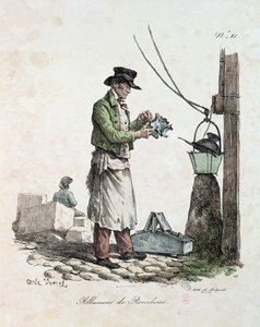 The Lamplighter, graveret af Francois Seraphin Delpech (1778-1825) af Antoine Charles Horace Vernet