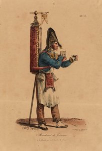 The Tisane Seller, nummer 13 fra The Cries of Paris-serien, graveret af Francois Seraphin Delpech (1778-1825) af Antoine Charles Horace Vernet