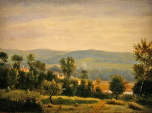 Morgenlandskab (olie på panel)